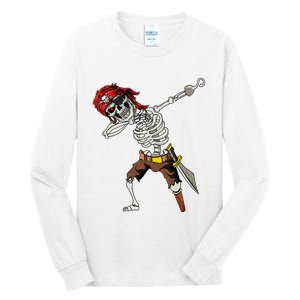 Dabbing Skeleton Pirate Halloween Jolly Roger Pirate Tall Long Sleeve T-Shirt