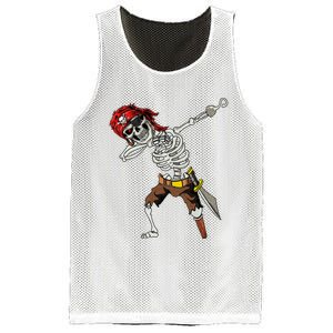 Dabbing Skeleton Pirate Halloween Jolly Roger Pirate Mesh Reversible Basketball Jersey Tank