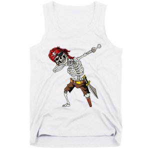 Dabbing Skeleton Pirate Halloween Jolly Roger Pirate Tank Top