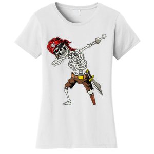 Dabbing Skeleton Pirate Halloween Jolly Roger Pirate Women's T-Shirt