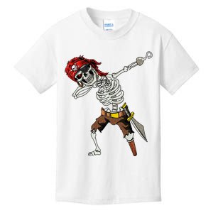 Dabbing Skeleton Pirate Halloween Jolly Roger Pirate Kids T-Shirt