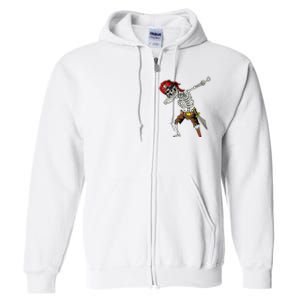 Dabbing Skeleton Pirate Halloween Jolly Roger Pirate Full Zip Hoodie