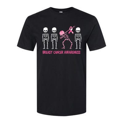 Dabbing Skeleton Pink Ribbon Breast Cancer Halloween Softstyle® CVC T-Shirt