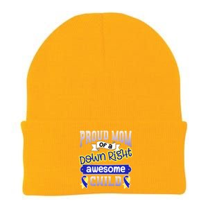 Down Syndrome Quote Mom Support Awesome Ribbon Gift Knit Cap Winter Beanie