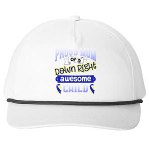 Down Syndrome Quote Mom Support Awesome Ribbon Gift Snapback Five-Panel Rope Hat