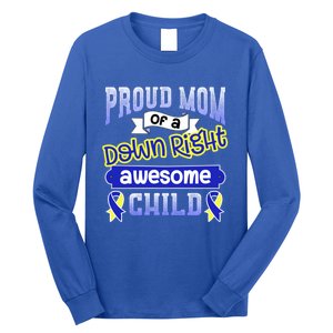 Down Syndrome Quote Mom Support Awesome Ribbon Gift Long Sleeve Shirt