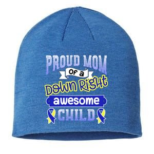 Down Syndrome Quote Mom Support Awesome Ribbon Gift Sustainable Beanie