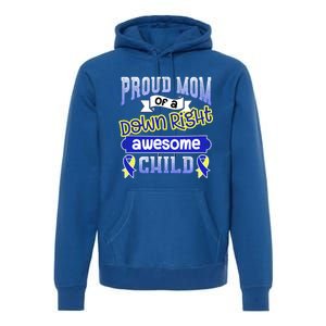 Down Syndrome Quote Mom Support Awesome Ribbon Gift Premium Hoodie