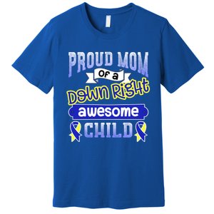 Down Syndrome Quote Mom Support Awesome Ribbon Gift Premium T-Shirt