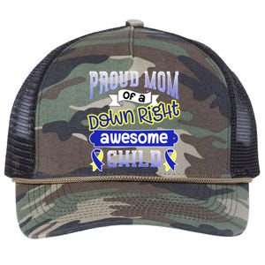 Down Syndrome Quote Mom Support Awesome Ribbon Gift Retro Rope Trucker Hat Cap