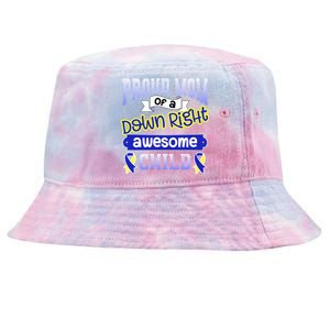 Down Syndrome Quote Mom Support Awesome Ribbon Gift Tie-Dyed Bucket Hat