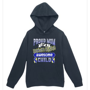 Down Syndrome Quote Mom Support Awesome Ribbon Gift Urban Pullover Hoodie