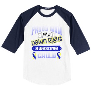 Down Syndrome Quote Mom Support Awesome Ribbon Gift Baseball Sleeve Shirt