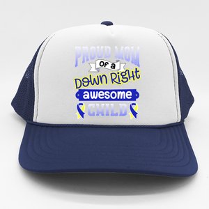 Down Syndrome Quote Mom Support Awesome Ribbon Gift Trucker Hat