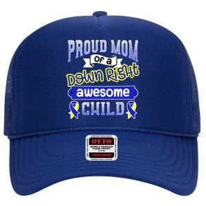 Down Syndrome Quote Mom Support Awesome Ribbon Gift High Crown Mesh Back Trucker Hat