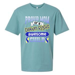 Down Syndrome Quote Mom Support Awesome Ribbon Gift Sueded Cloud Jersey T-Shirt