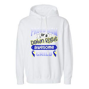 Down Syndrome Quote Mom Support Awesome Ribbon Gift Garment-Dyed Fleece Hoodie