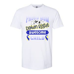 Down Syndrome Quote Mom Support Awesome Ribbon Gift Softstyle CVC T-Shirt