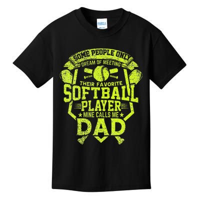 Dad Softball Quote Baller's Daddy Design Sports Humor Kids T-Shirt