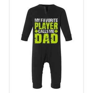 Dad Softball Quote Baller's Or Catcher Father Humor Design Infant Fleece One Piece