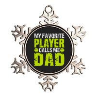 Dad Softball Quote Baller's Or Catcher Father Humor Design Metallic Star Ornament