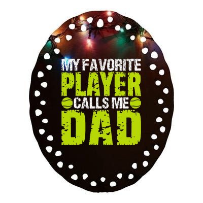 Dad Softball Quote Baller's Or Catcher Father Humor Design Ceramic Oval Ornament