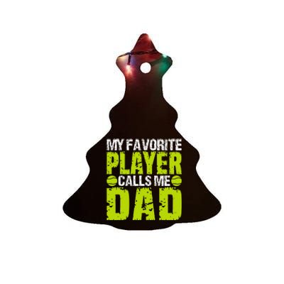 Dad Softball Quote Baller's Or Catcher Father Humor Design Ceramic Tree Ornament