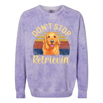 DonT Stop Retrieving Cute Golden Dog Owner. Colorblast Crewneck Sweatshirt