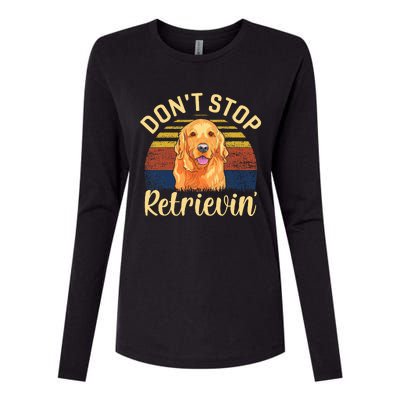 DonT Stop Retrieving Cute Golden Dog Owner. Womens Cotton Relaxed Long Sleeve T-Shirt