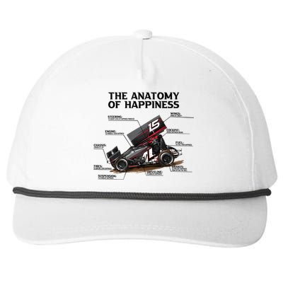 Dirttrack Sprintcars Racing Anatomy Lover Gift Gift Snapback Five-Panel Rope Hat