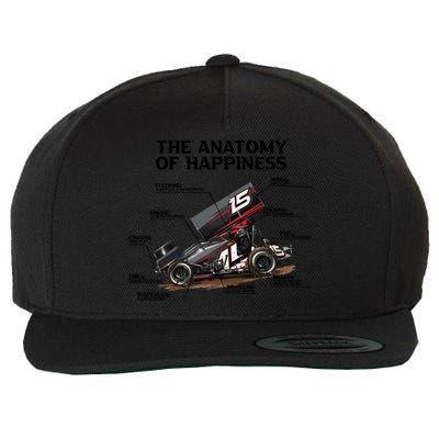 Dirttrack Sprintcars Racing Anatomy Lover Gift Gift Wool Snapback Cap