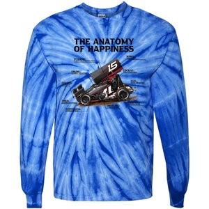 Dirttrack Sprintcars Racing Anatomy Lover Gift Gift Tie-Dye Long Sleeve Shirt