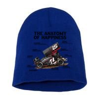 Dirttrack Sprintcars Racing Anatomy Lover Gift Gift Short Acrylic Beanie