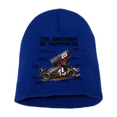 Dirttrack Sprintcars Racing Anatomy Lover Gift Gift Short Acrylic Beanie