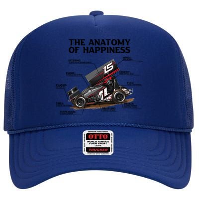 Dirttrack Sprintcars Racing Anatomy Lover Gift Gift High Crown Mesh Back Trucker Hat