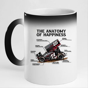 Dirttrack Sprintcars Racing Anatomy Lover Gift Gift 11oz Black Color Changing Mug