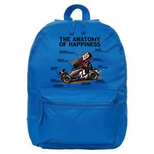 Dirttrack Sprintcars Racing Anatomy Lover Gift Gift 16 in Basic Backpack