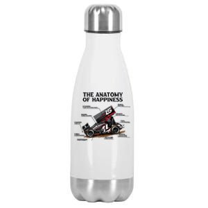 Dirttrack Sprintcars Racing Anatomy Lover Gift Gift Stainless Steel Insulated Water Bottle