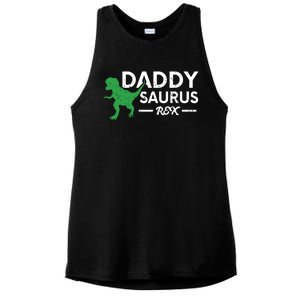 Daddy Saurus Rex Funny Coolest Dad Gift Ladies PosiCharge Tri-Blend Wicking Tank