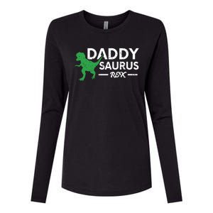 Daddy Saurus Rex Funny Coolest Dad Gift Womens Cotton Relaxed Long Sleeve T-Shirt