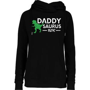 Daddy Saurus Rex Funny Coolest Dad Gift Womens Funnel Neck Pullover Hood