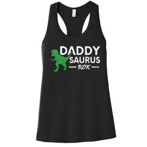 Daddy Saurus Rex Funny Coolest Dad Gift Women's Racerback Tank