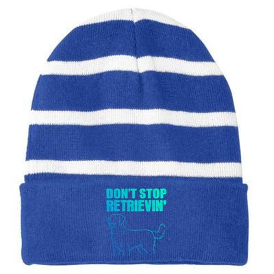 Dont Stop Retrievin Veterinarian Great Gift Striped Beanie with Solid Band