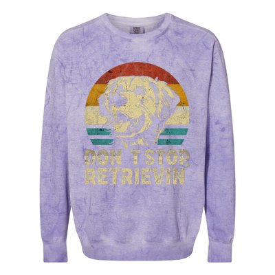 Don´t stop Retrieving Golden Retriever Dog retro vintage Colorblast Crewneck Sweatshirt