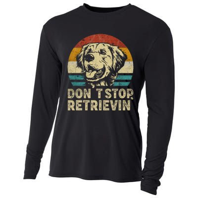 Don´t stop Retrieving Golden Retriever Dog retro vintage Cooling Performance Long Sleeve Crew