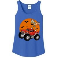 Dabbing Skeleton Riding Monster Truck Funny Halloween Cute Gift Ladies Essential Tank