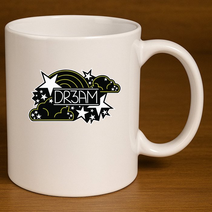 Dreaming Stars & Rainbows 11oz C Handle Ceramic Mug