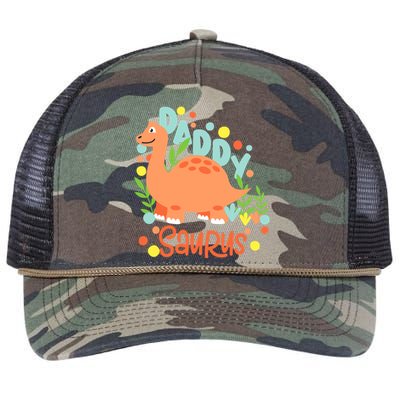 Daddy Saurus Rex Dinosaur Retro Rope Trucker Hat Cap