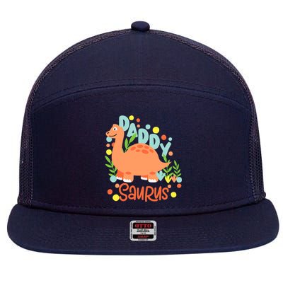 Daddy Saurus Rex Dinosaur 7 Panel Mesh Trucker Snapback Hat