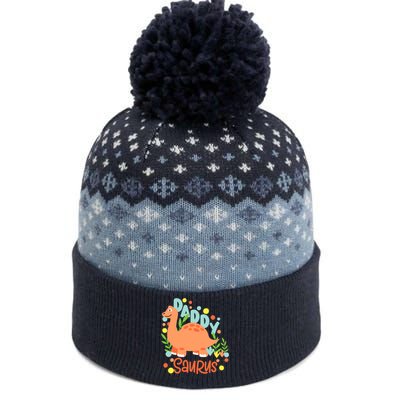 Daddy Saurus Rex Dinosaur The Baniff Cuffed Pom Beanie